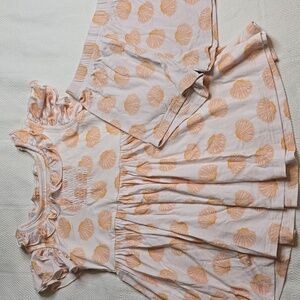 Evie's Closet Bamboo Orange Seashell Print Tunic and Shorts Set